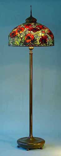 26" Oriental Poppy Tiffany Floor lamp